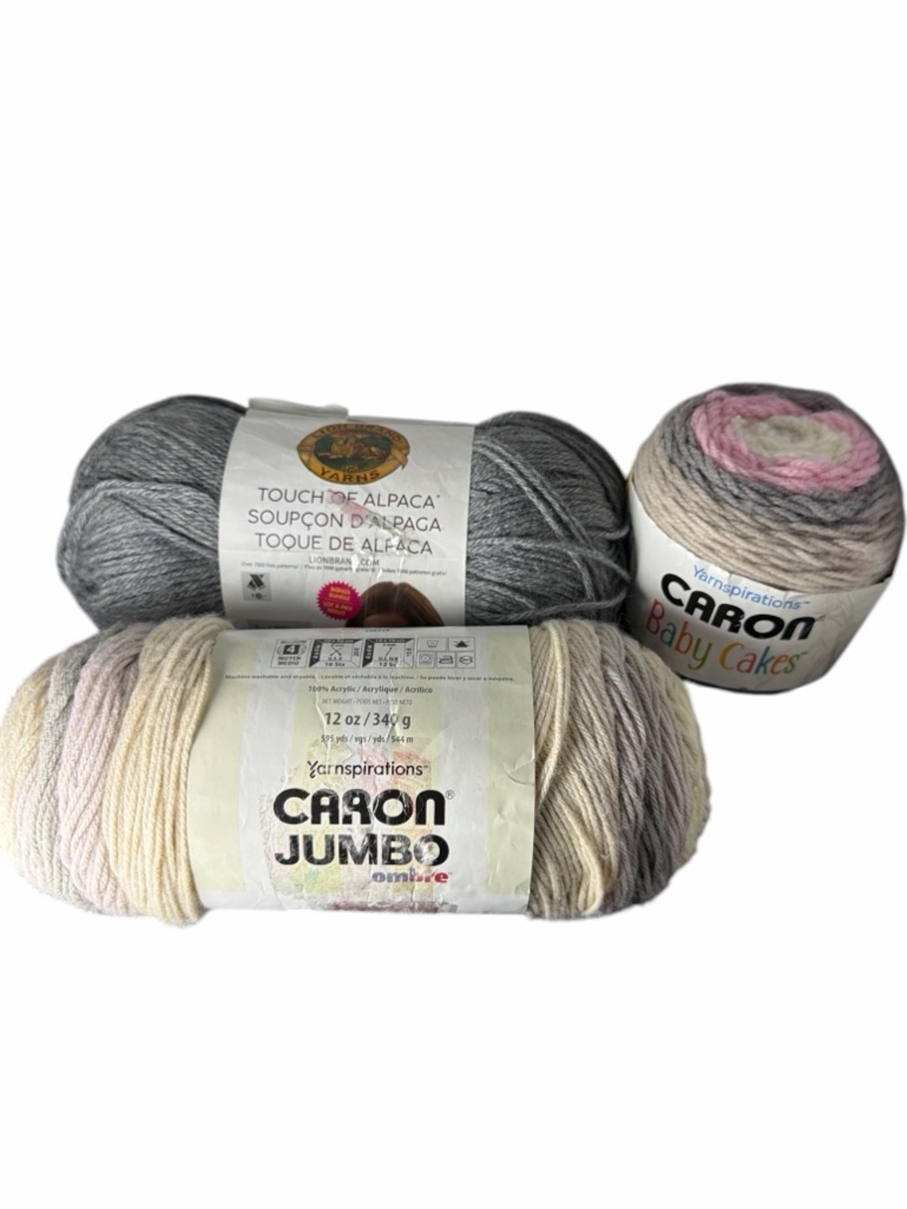 Mixed yarn lot of 3 Caron Big Cakes Yarn